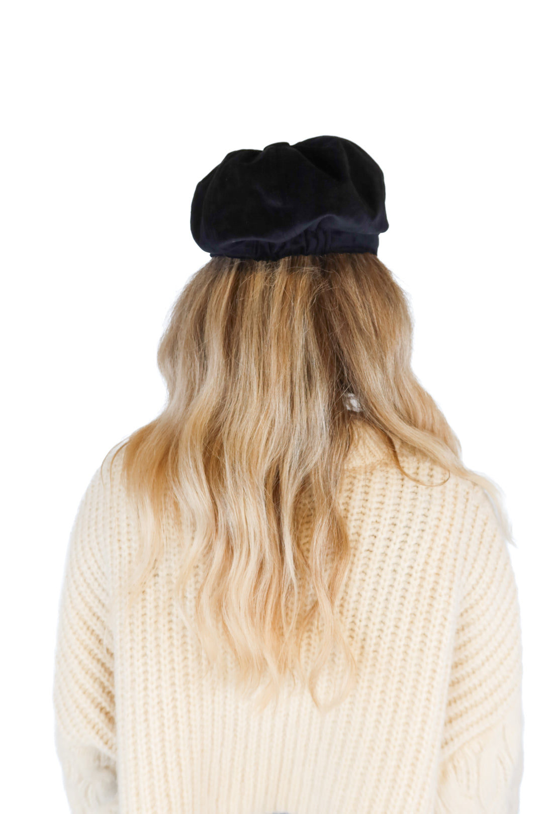 Black Velvet Newsboy Cap