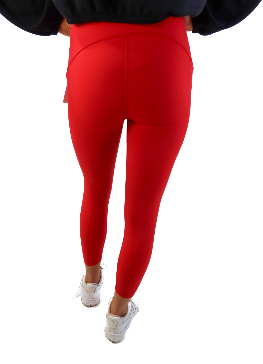 Spanx red “booty boost 7/8 pocket” leggings NWT (M; retails for $98)