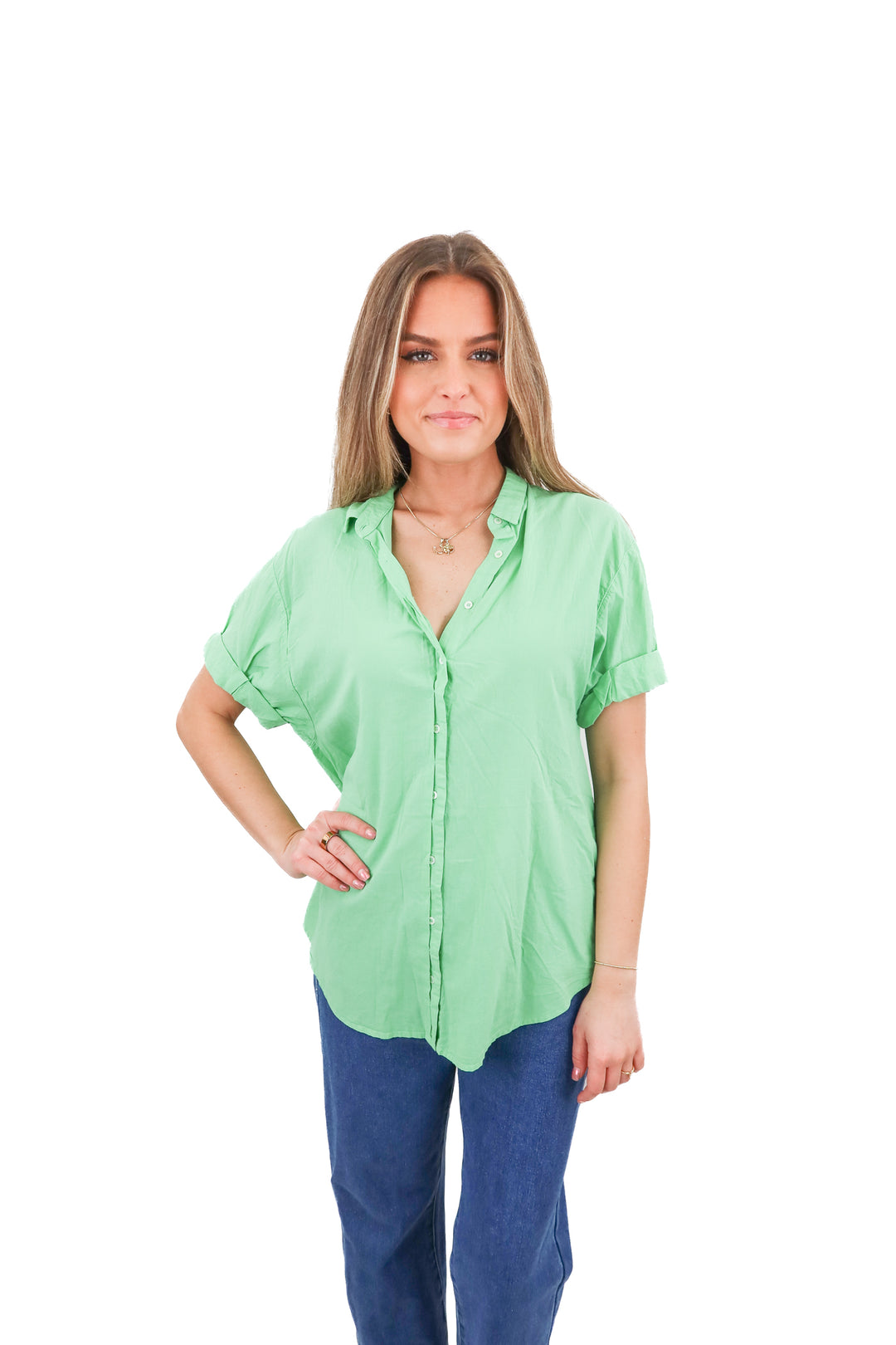 Xirena lime green Channing Shirt (S; retail $186)