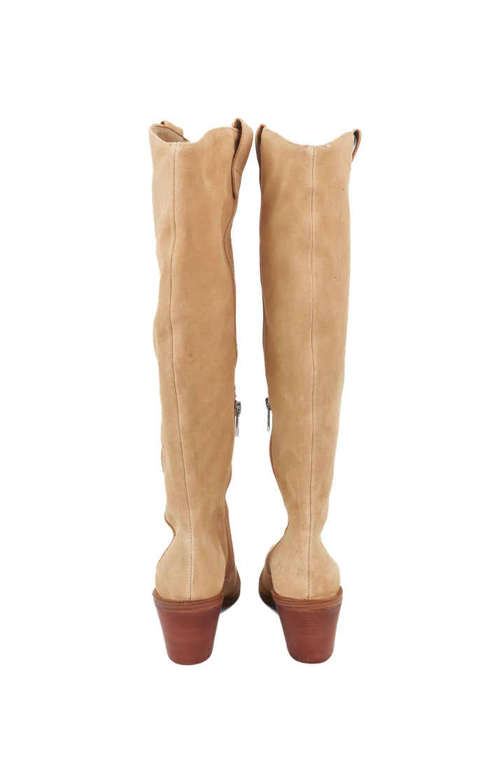 Vince Camuto tan suede tall boots (7; retail $240)