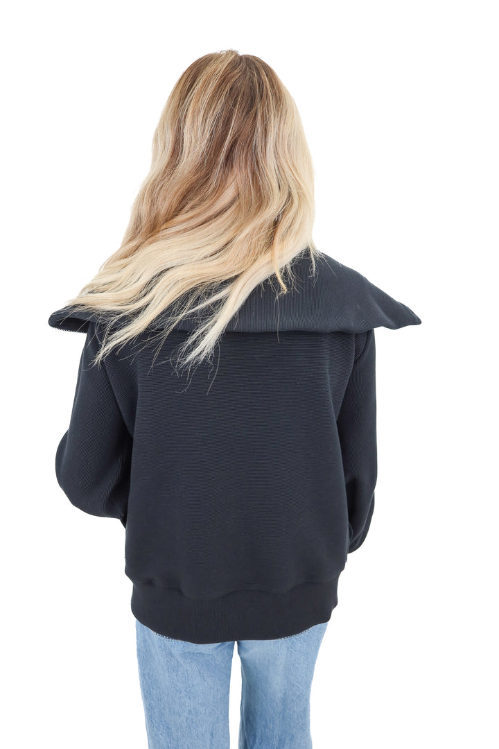 Varley black zip up sweater (S)