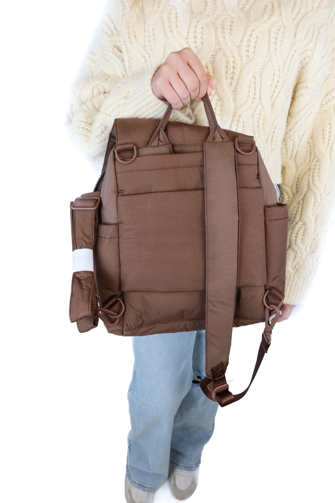 Calpak Brown Nylon Backpack NWOT (retail $138)