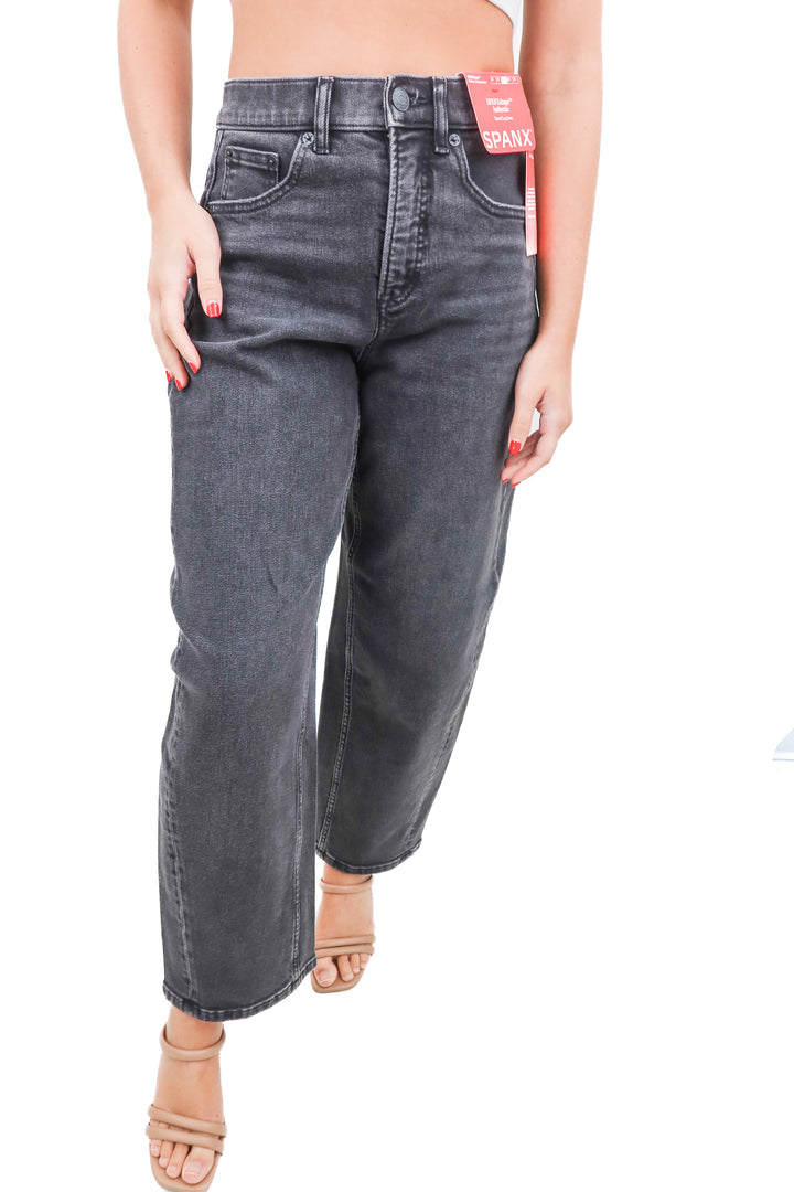 Spanx Spanxshape Authentic black barrel leg jeans (S; retail $158)