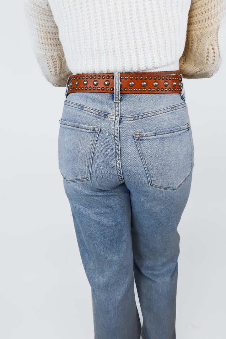 Free People Copper Clay Studded Leather Belt  NWT (S/M Retail $58)