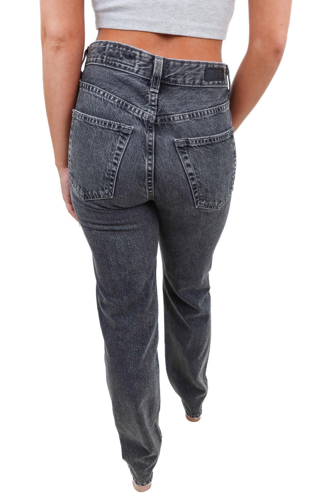 AG black stright high rise jeans (25)