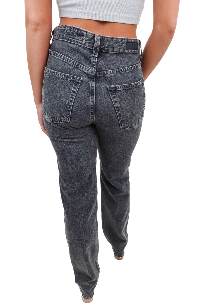 AG black stright high rise jeans (25)
