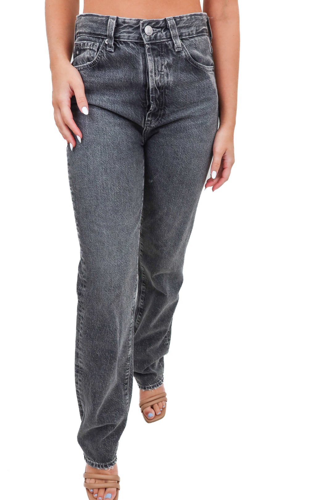 AG black stright high rise jeans (25)