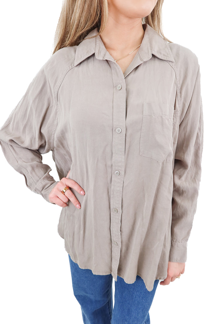 Wilfred Free Taupe Button-Down Shirt (S)