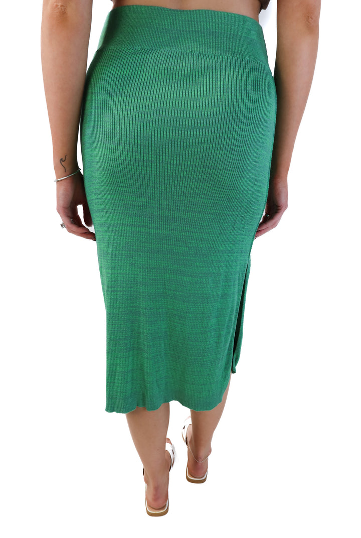 Free people green knit maxi skirt (s; retails for $98)