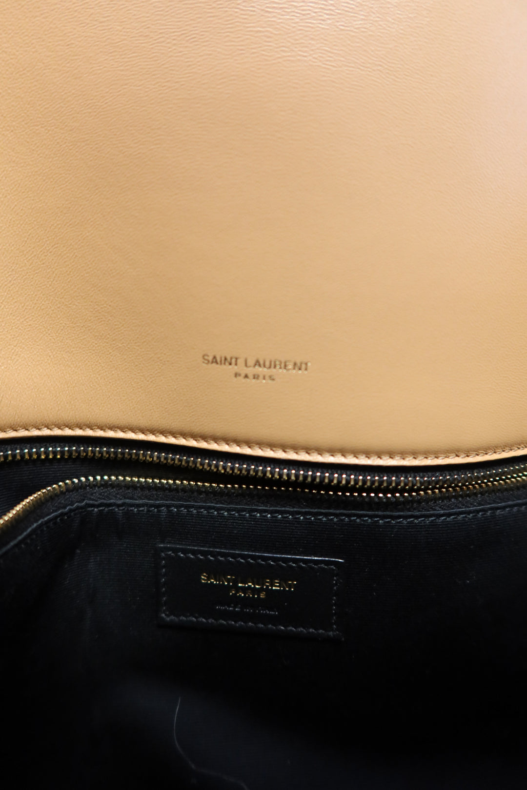 Saint Laurent Beige Genuine Shearling Shoulder Bag (retail approx. $4,000)*