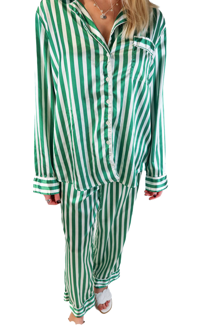 Show Me Your Mumu Green and White Striped Set (S; retail $138)