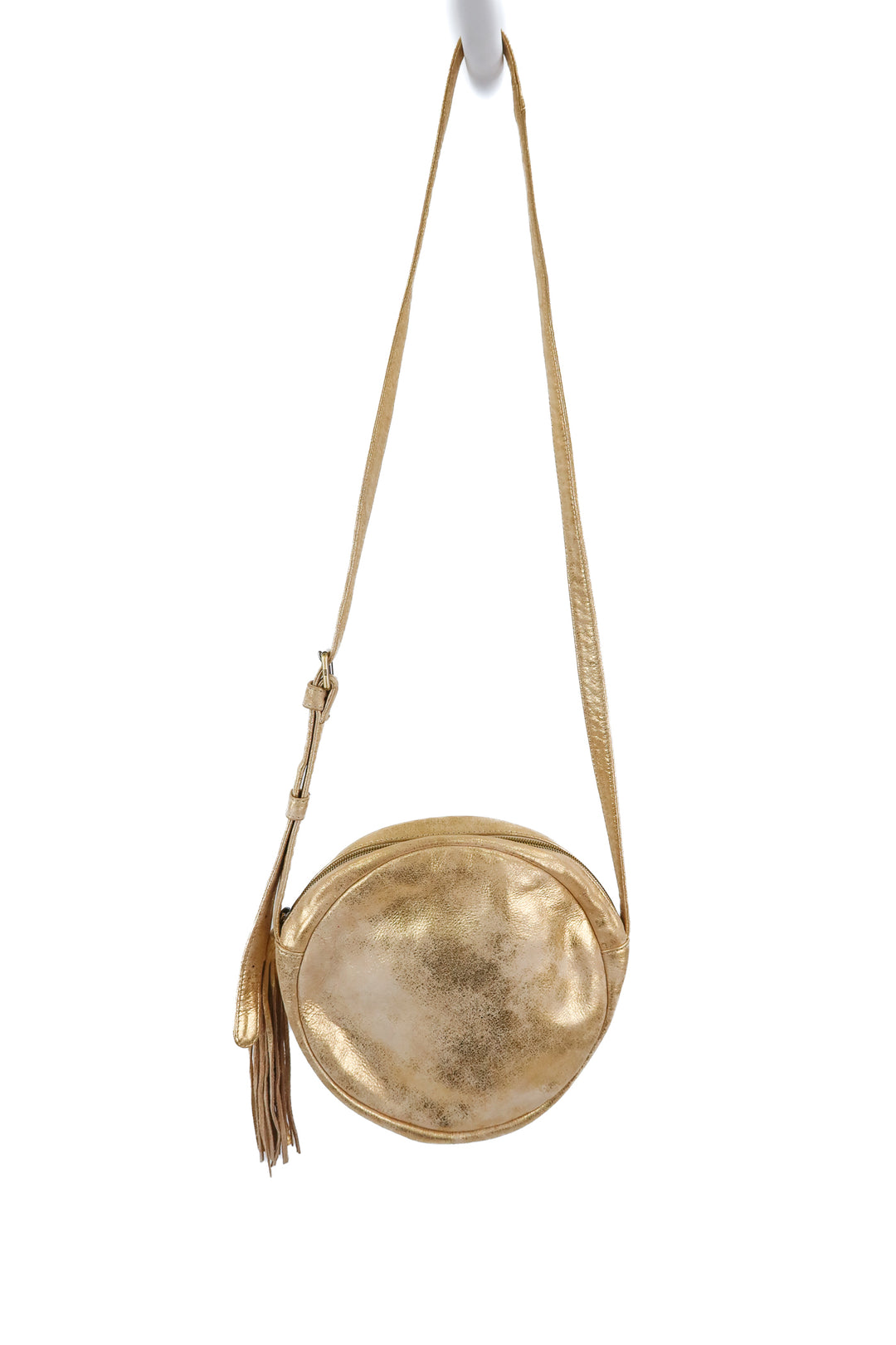 Hobo metallic suede round gold crossbody NWT (retail $298)