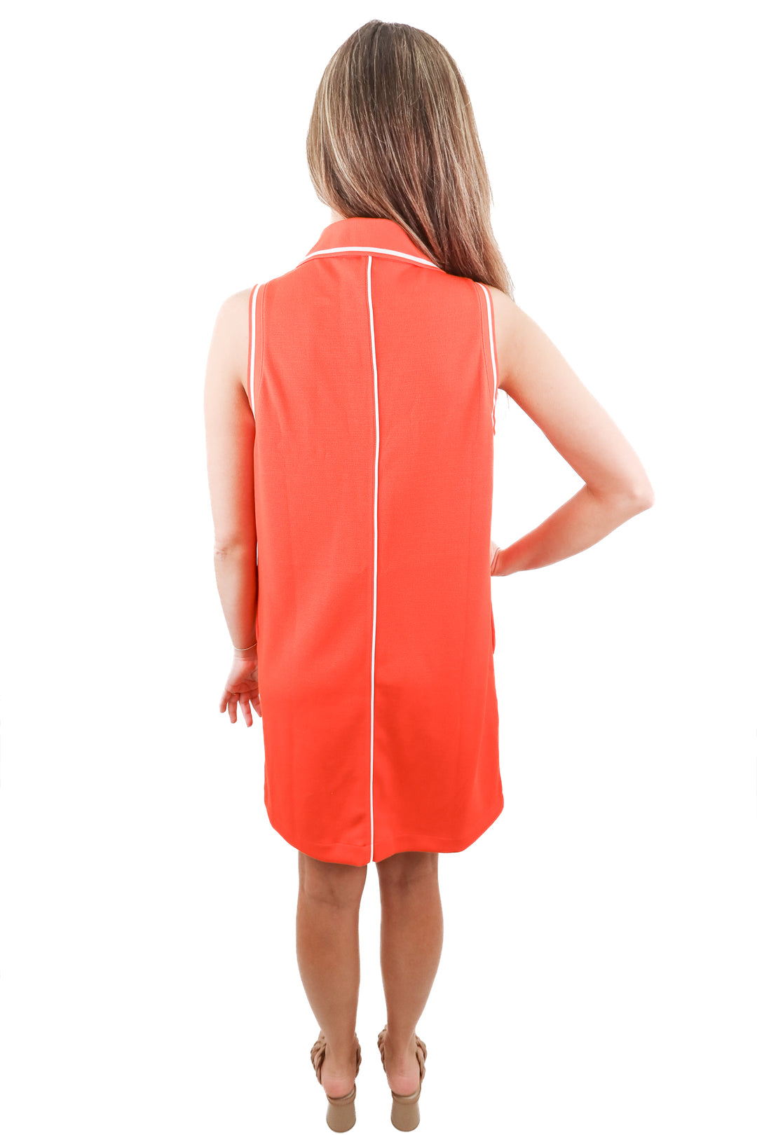 Spanx AirPique orange sleeveless polo mini dress NWT (retail $128)