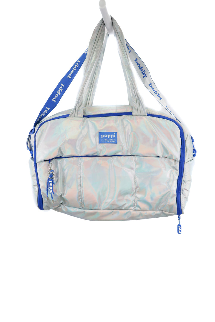 Silver metallic poppi duffle bag