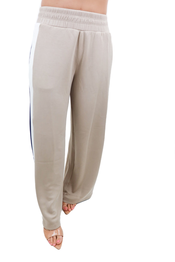 Spanx AirEssentials taupe colorblock wide leg pants (retail $128)