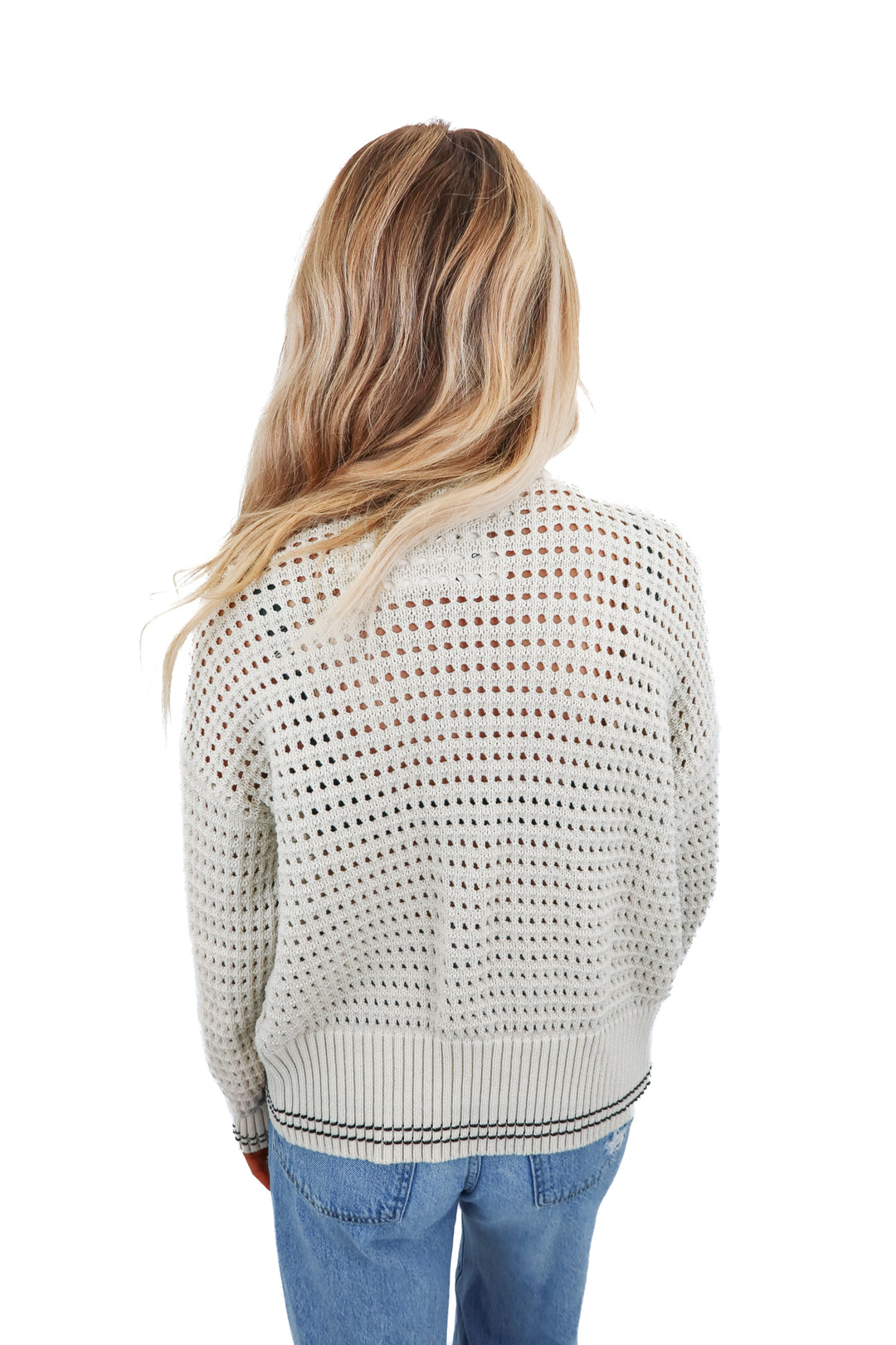 Varley cream knit cardigan (S; retail $138)