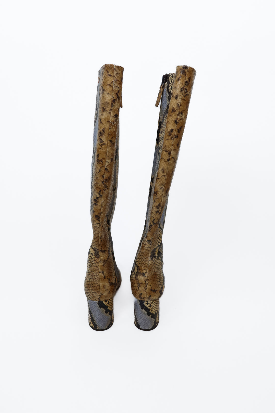 Tory Burch Snake Embossed Leather Tall Heeled Boots NWOT  (7.5; retail $648)