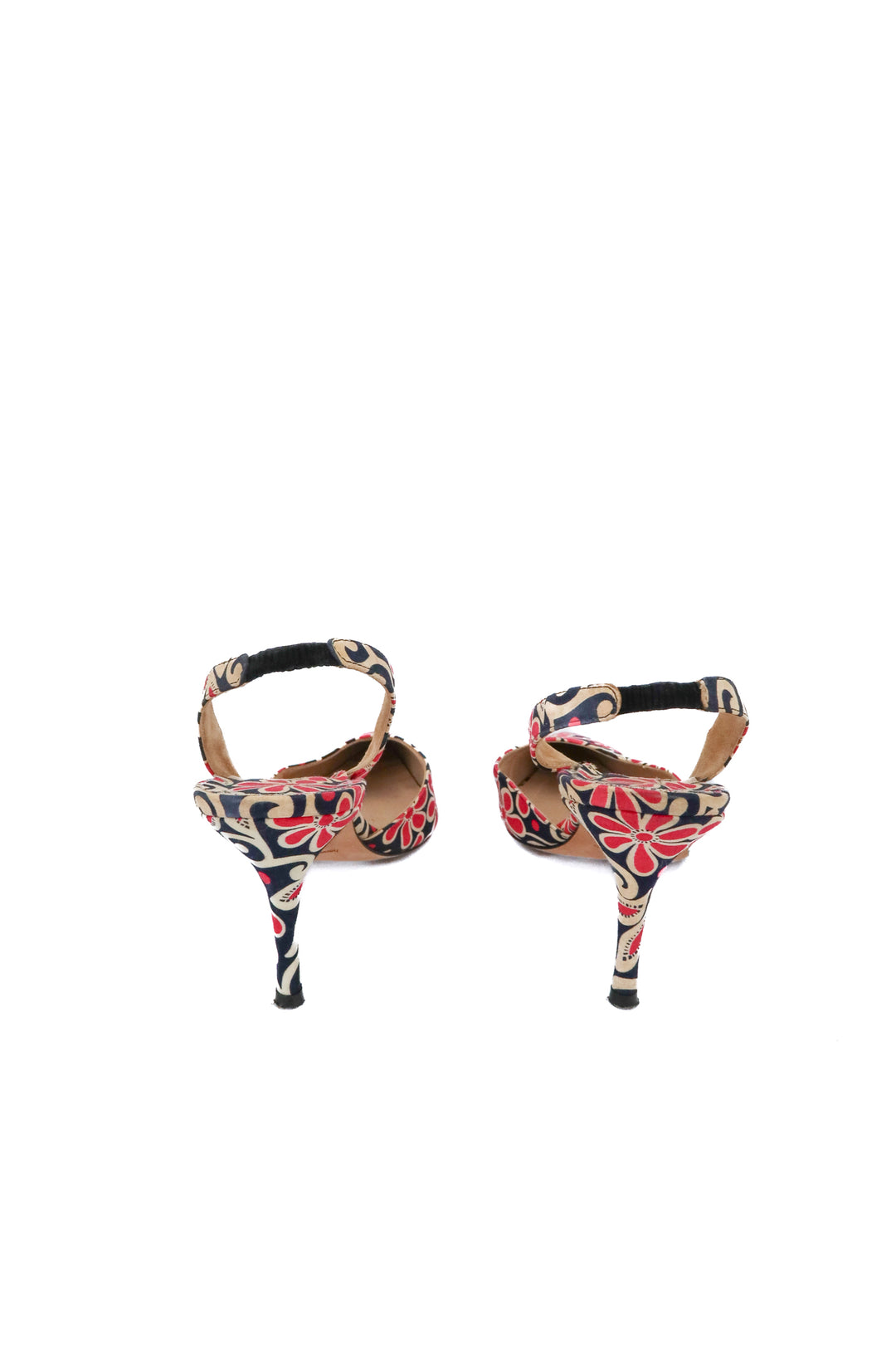 manolo blahnik floral slingback pumps (39; retail $995))