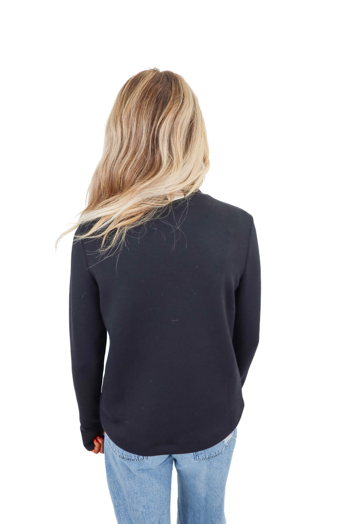 Spanx mock neck black top (XS)