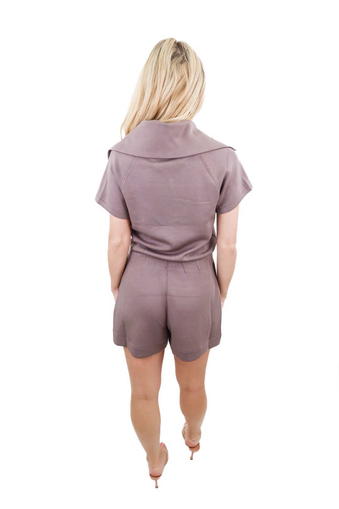 Spanx AirEssentials smoke half-zip romper (retail $138)