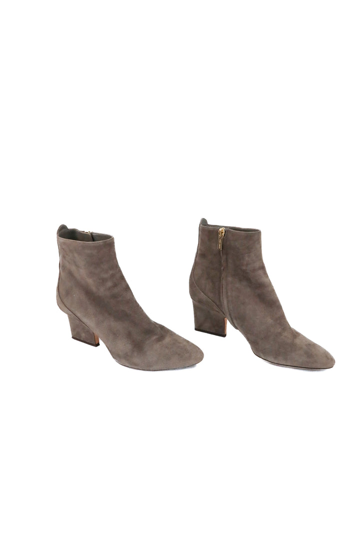 jimmy choo grey booties (39.5/ US9.5; retail $1,195)
