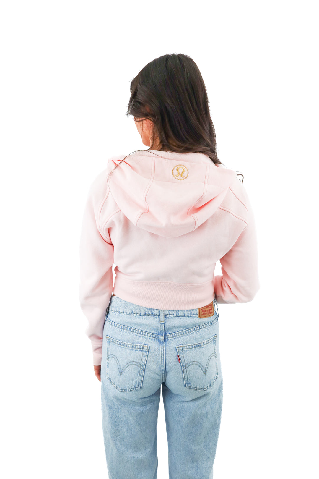 lululemon light pink scuba cropped jacket (s/m)