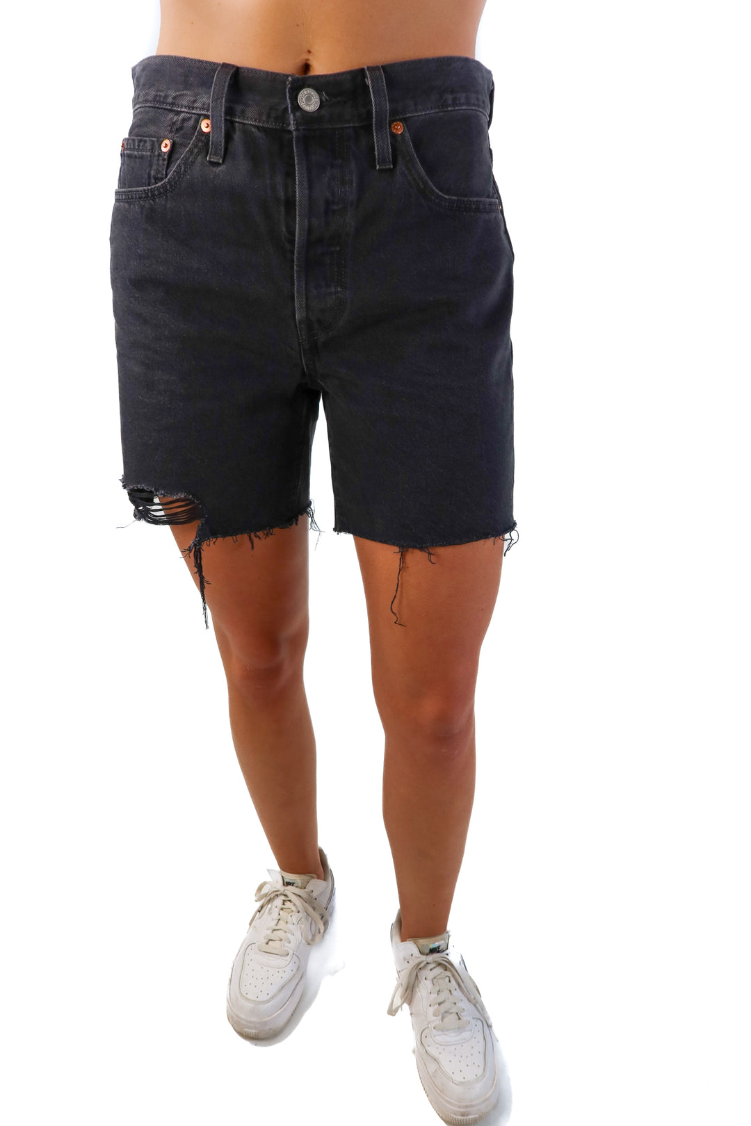 Levi’s black long denim shorts (27; retails for $69.50)