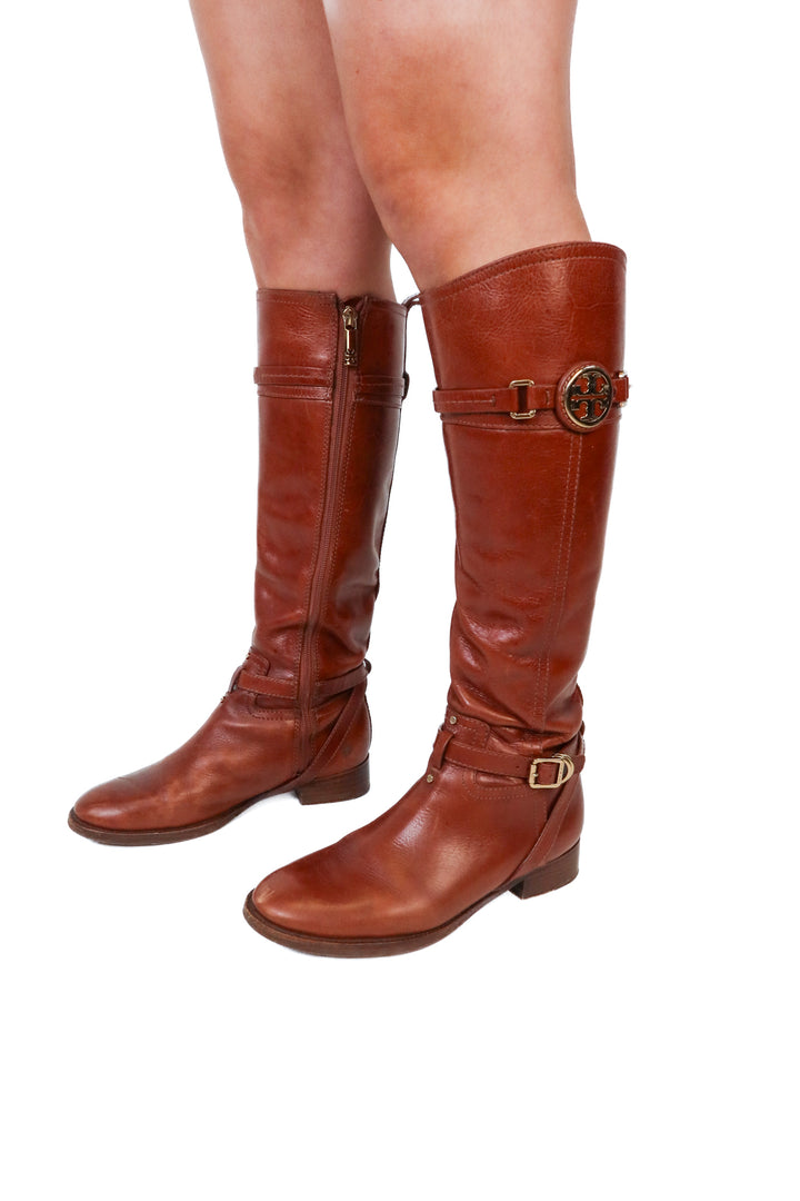 Tory Burch brown riding boots (6.5; retail $598)