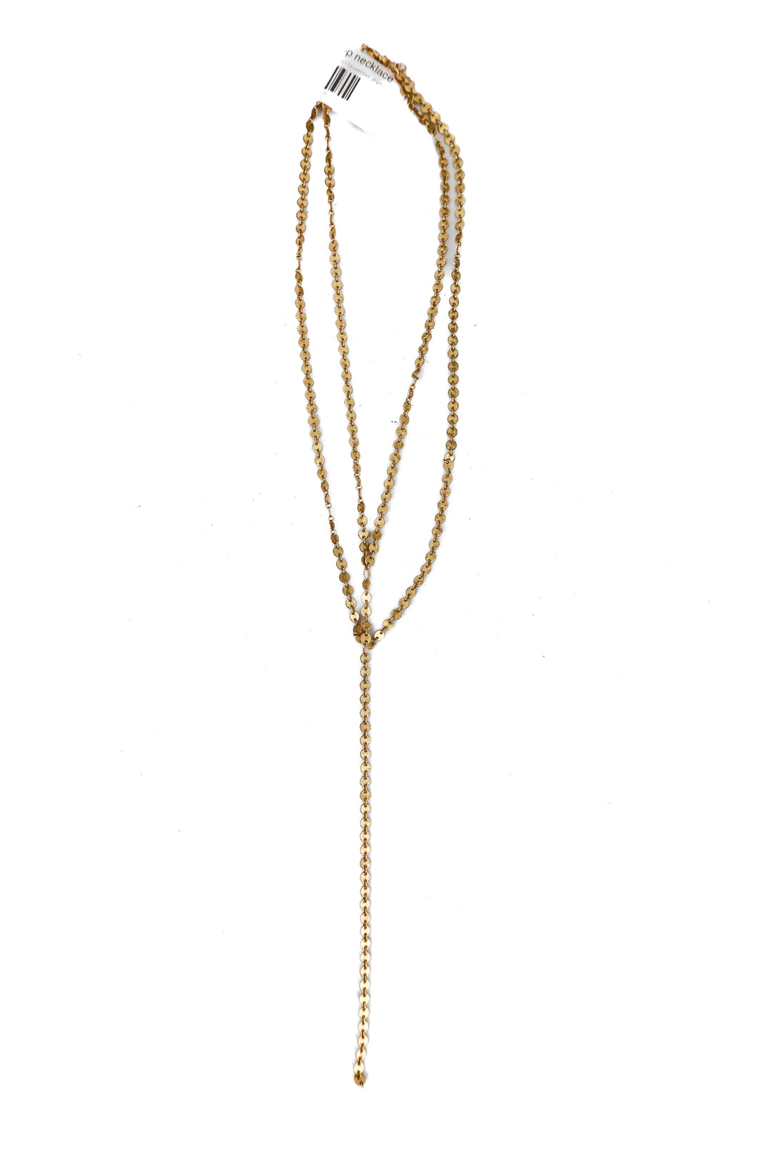 Gold circle drop necklace