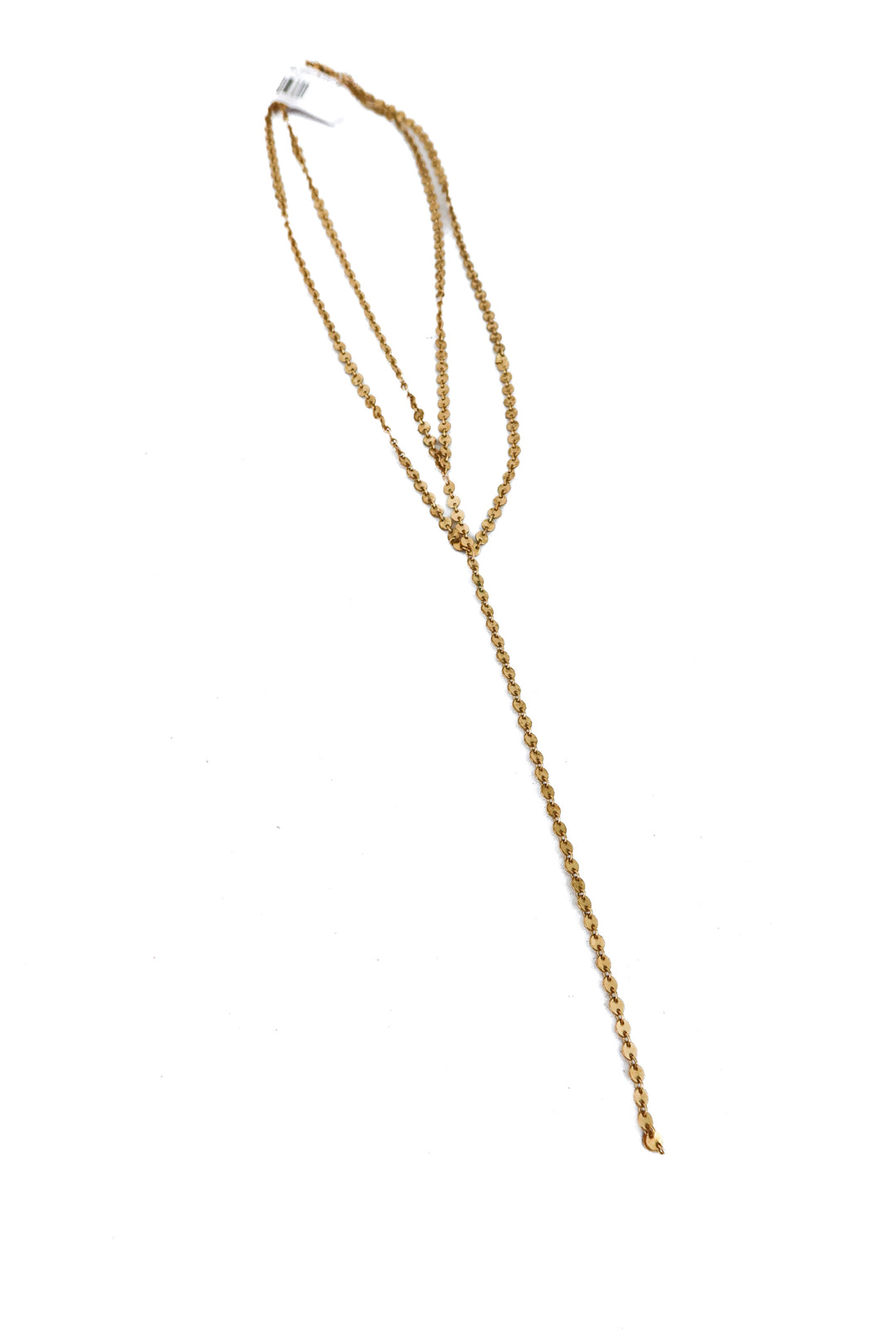 Gold circle drop necklace