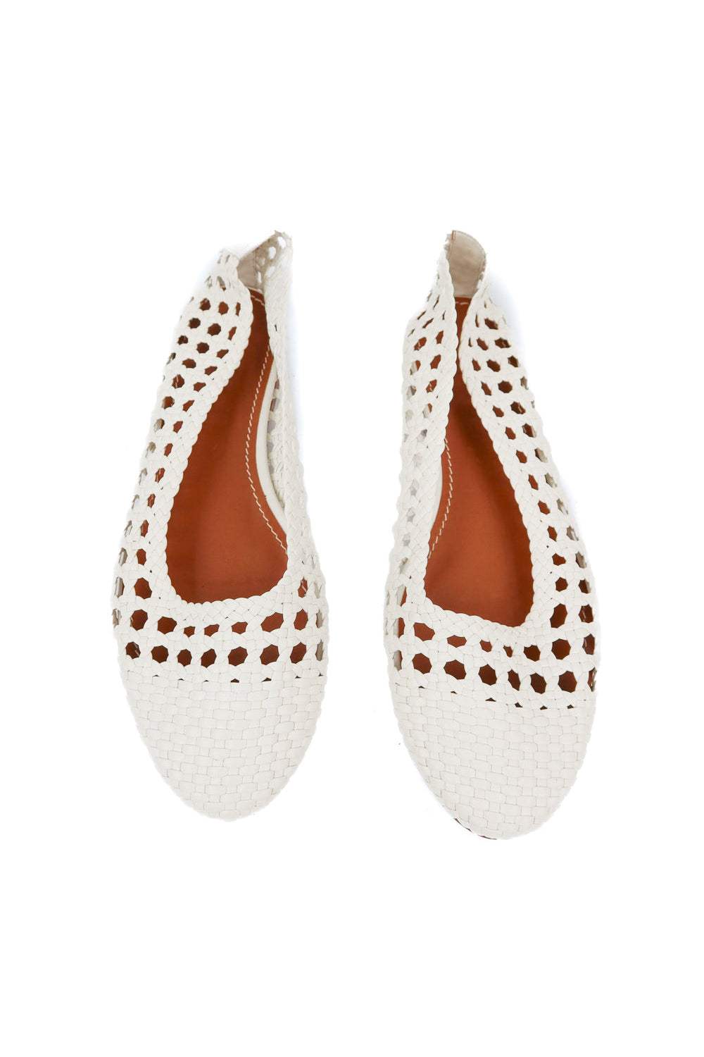 Staud white woven flats (39; retail $395)