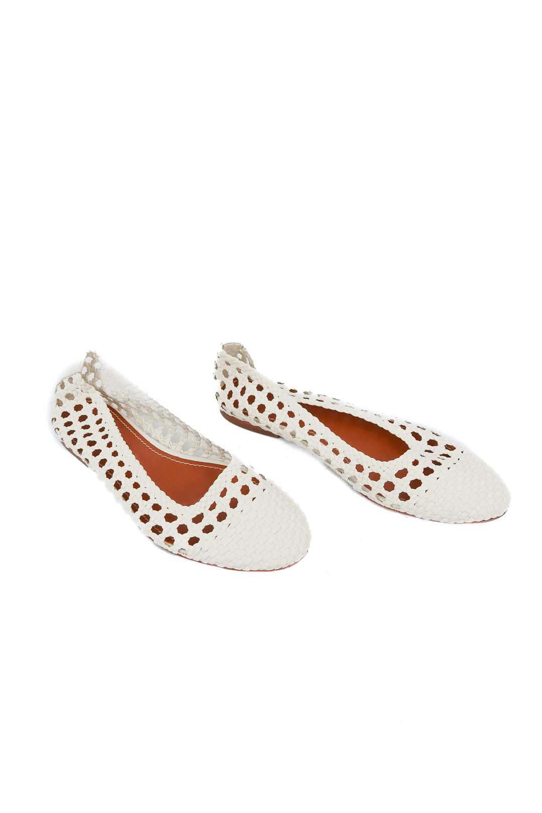 Staud white woven flats (39; retail $395)