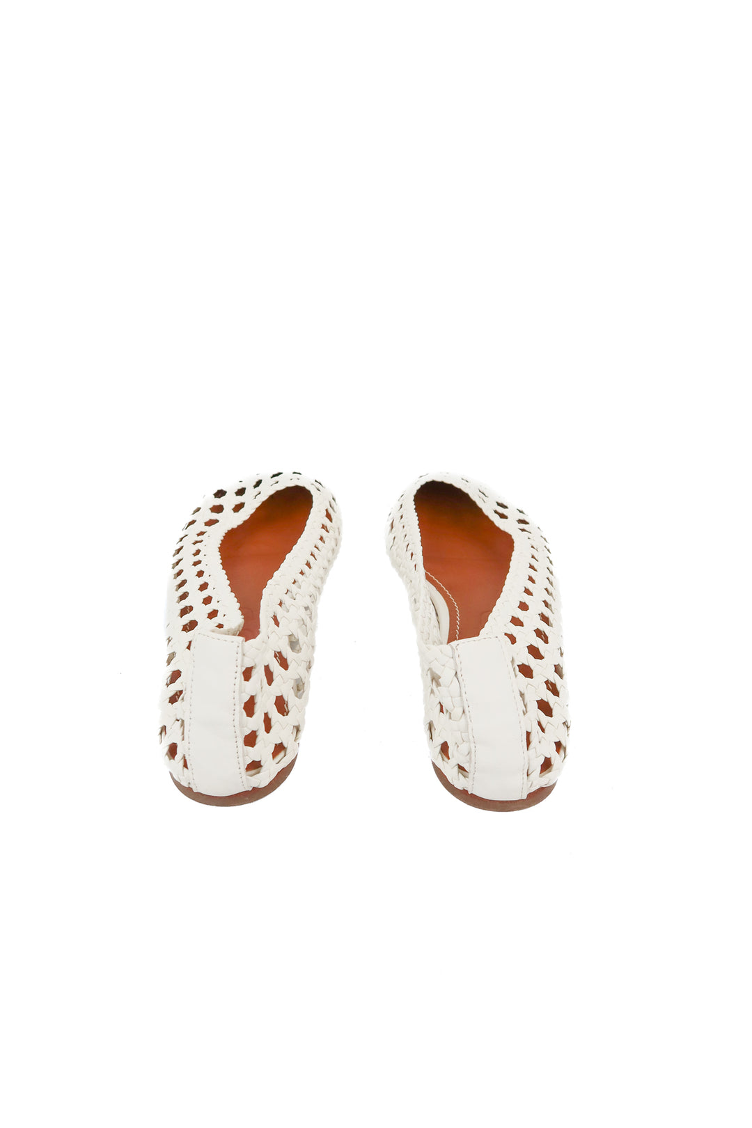 Staud white woven flats (39; retail $395)