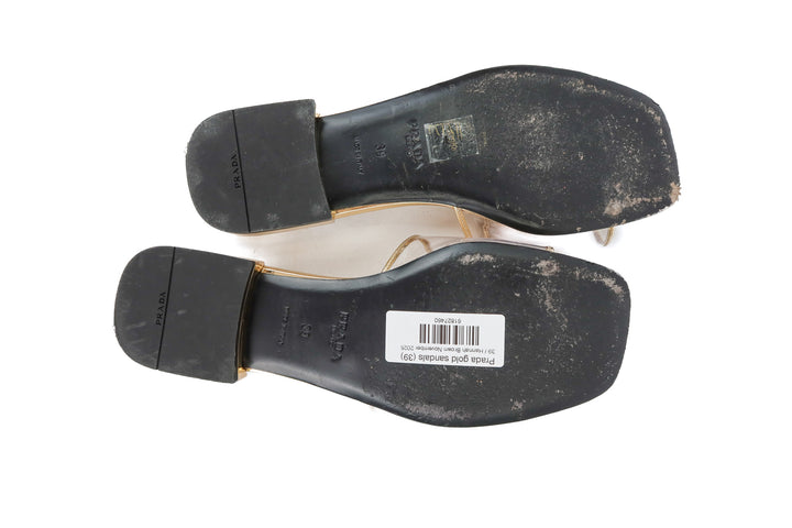 Prada gold sandals (39)