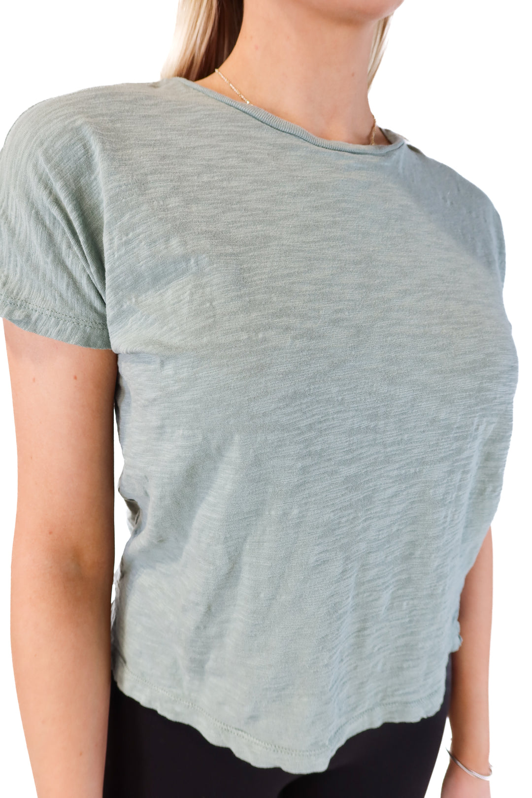Madewell green short sleeve top (xs; retails for $35)