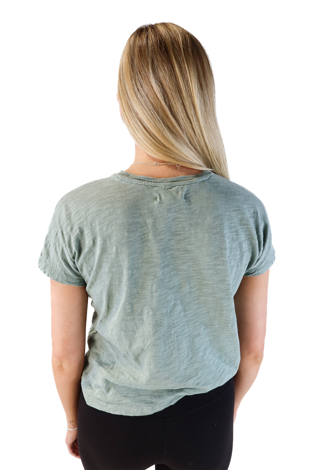 Madewell green short sleeve top (xs; retails for $35)