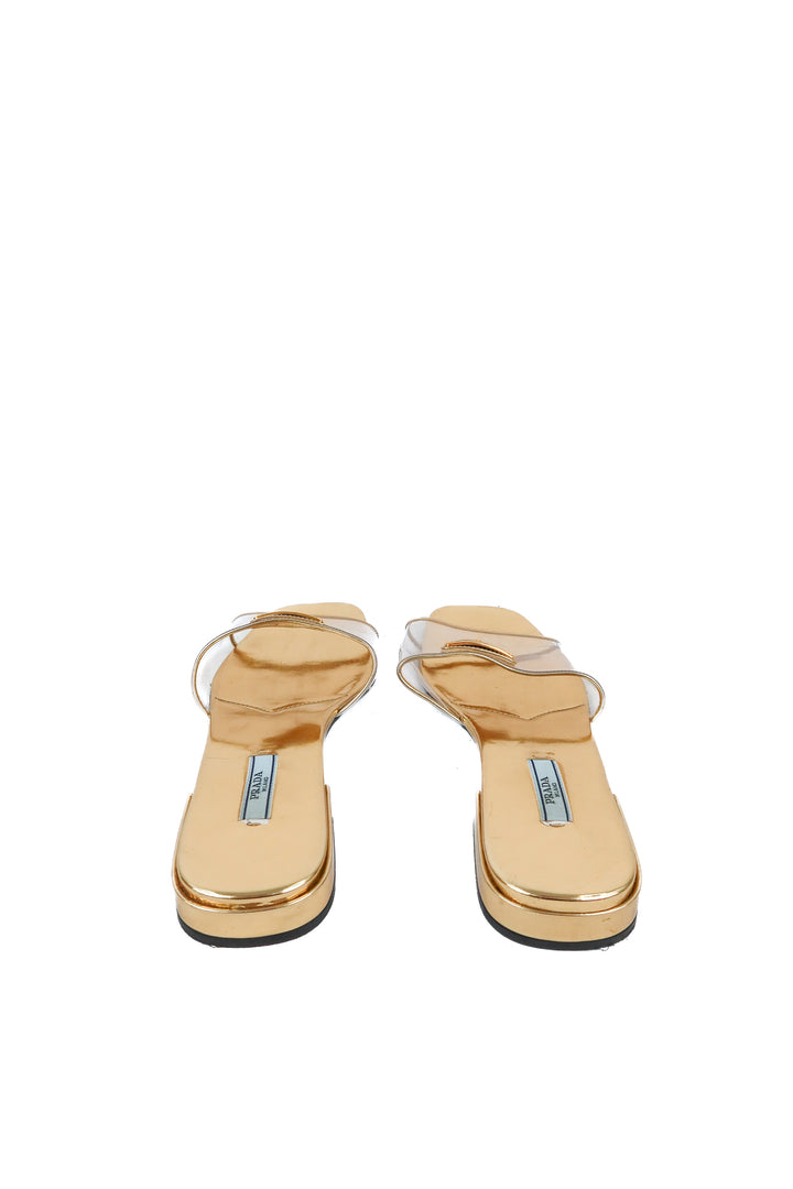 Prada gold sandals (39)