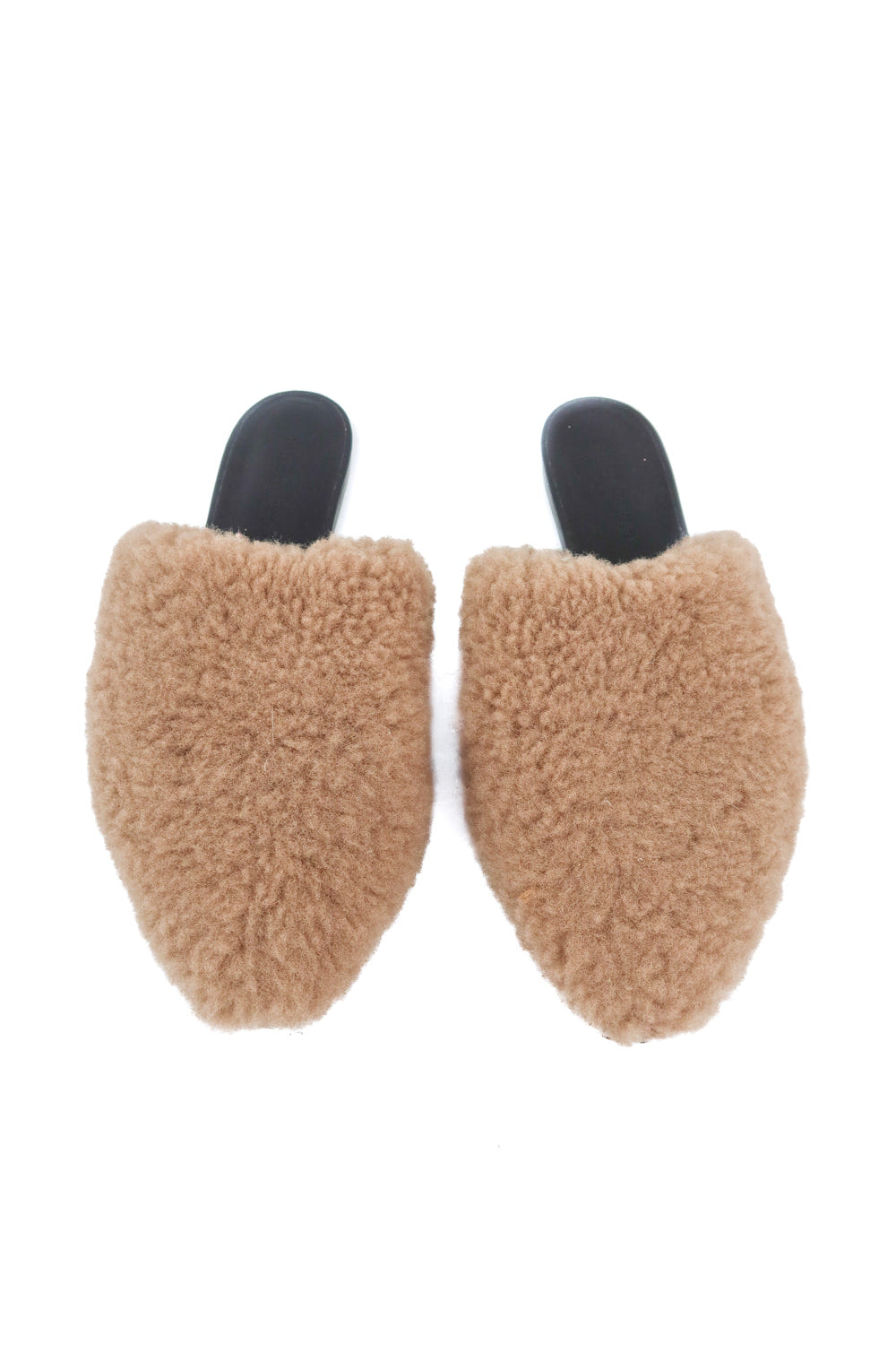 Jenny Kayne brown fur flats (39; retail $155)
