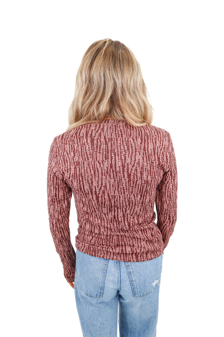 Pink and burgundy stretch top (S)