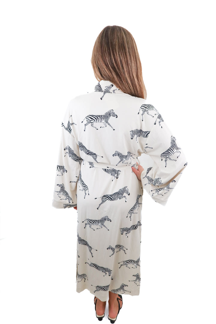 Mason Grey cream zebra robe (S)
