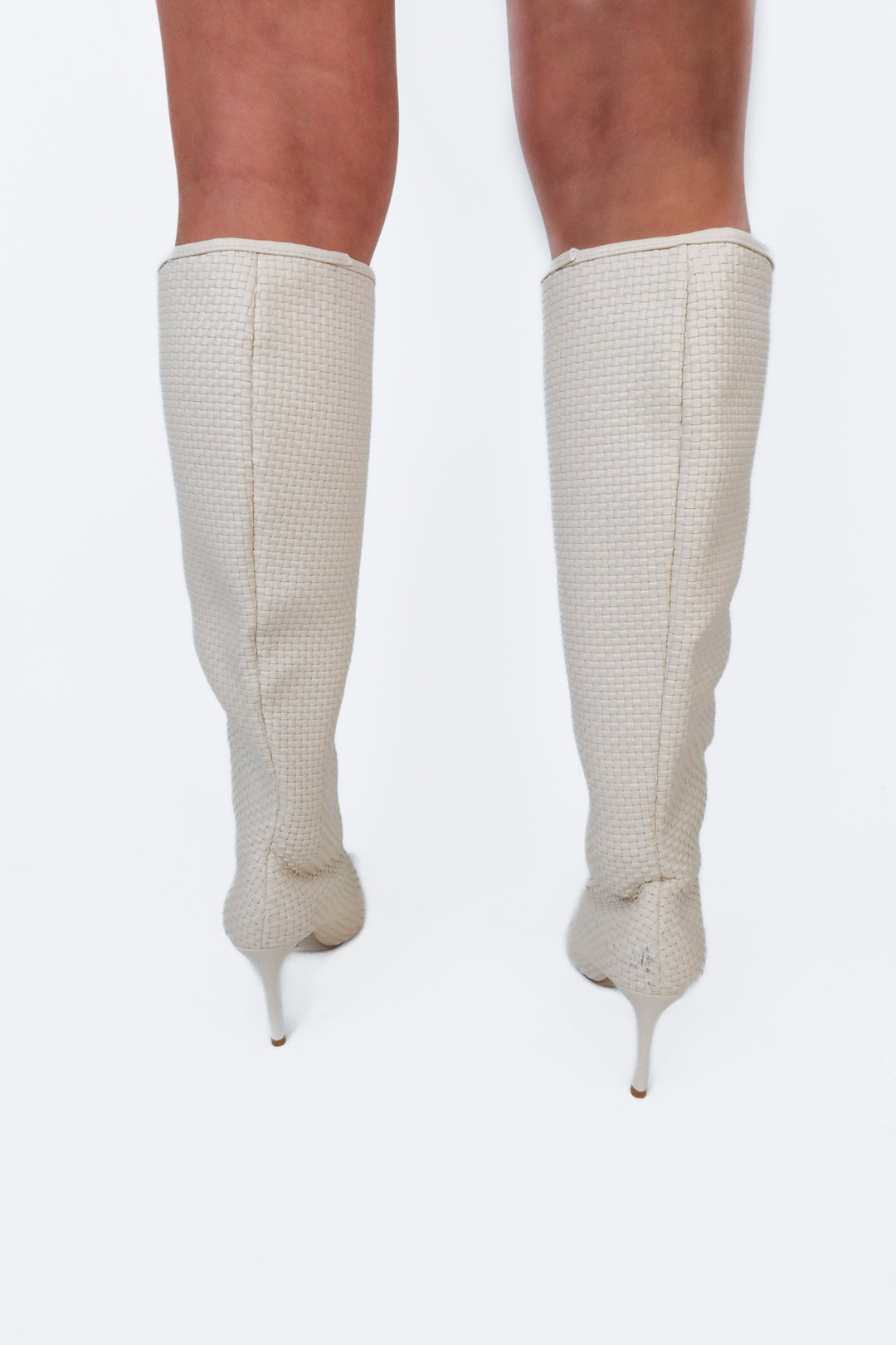 Billini cream tall woven boots NWOT (6; retail $138)