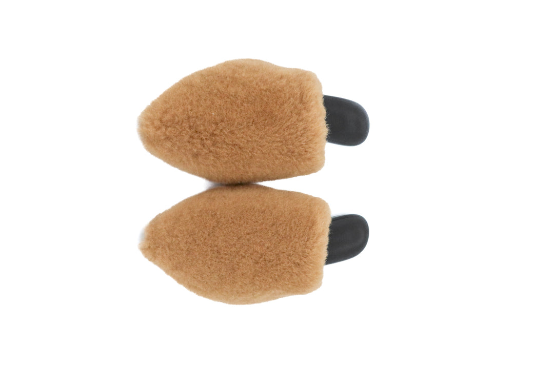jenni kayne brown fuzzy mule flats (39; retail $425)