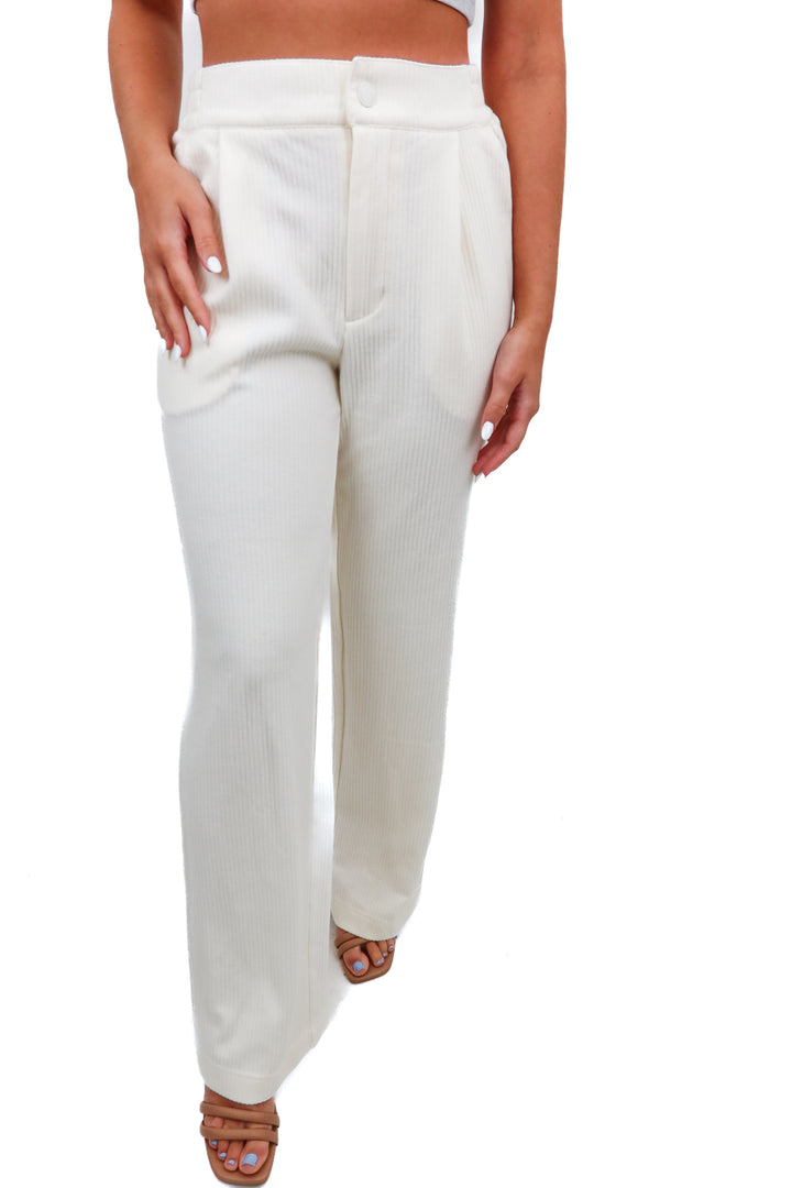 Varley cream straight leg cords NWT (XS; retail $128)