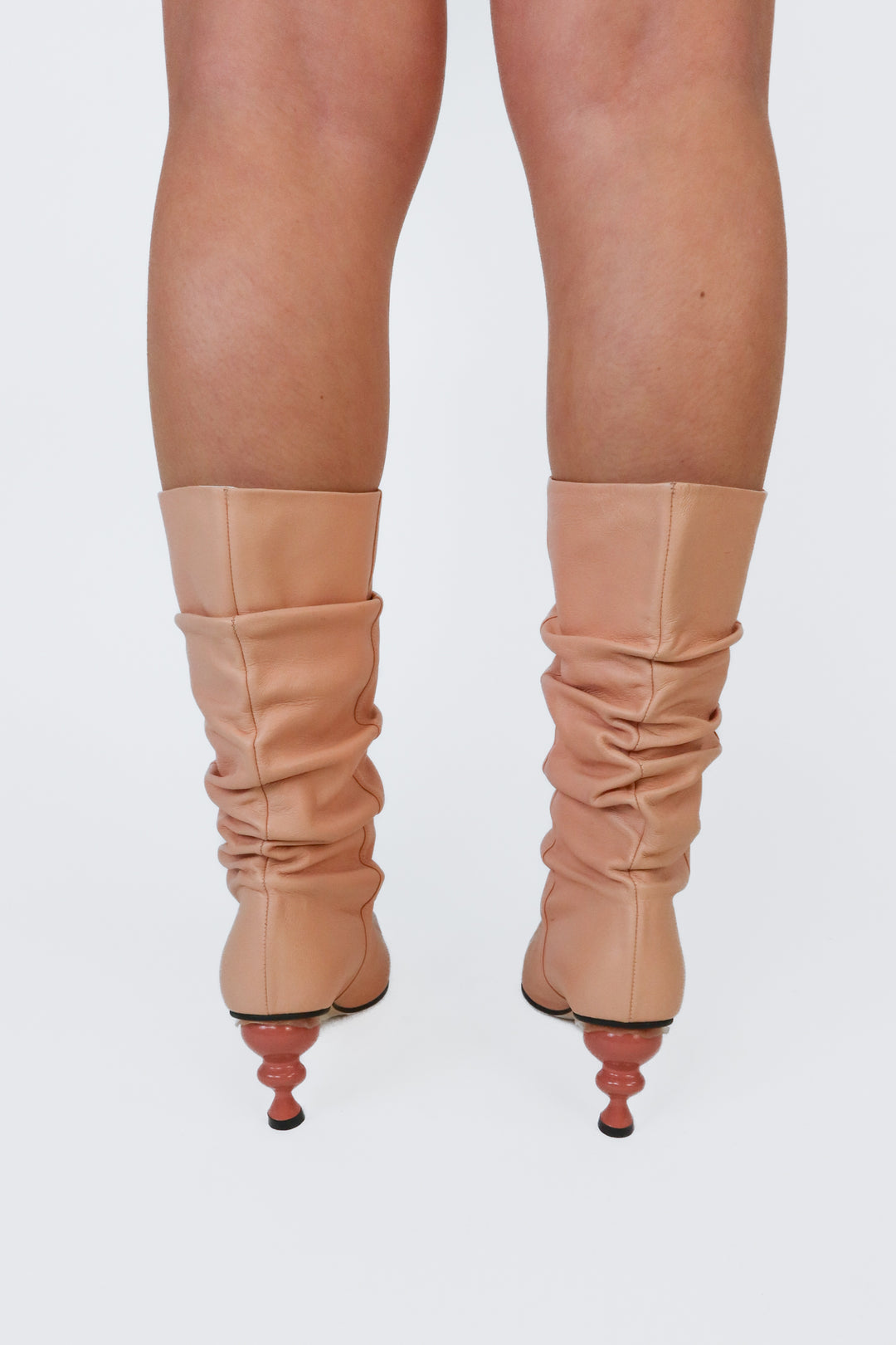 Yuul Yie Apricot Leather Slouch Boots NWOT (38; retail $440)