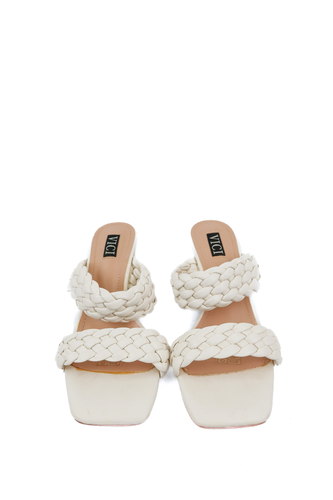 Vici white woven sandals (9)