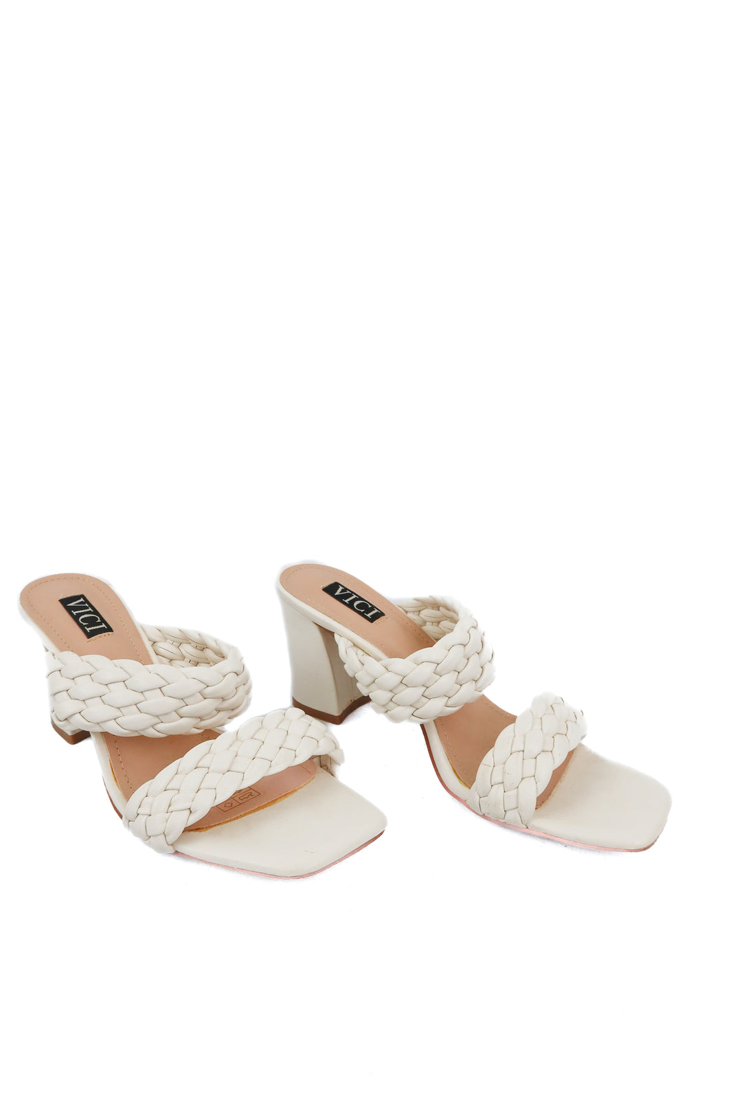 Vici white woven sandals (9)