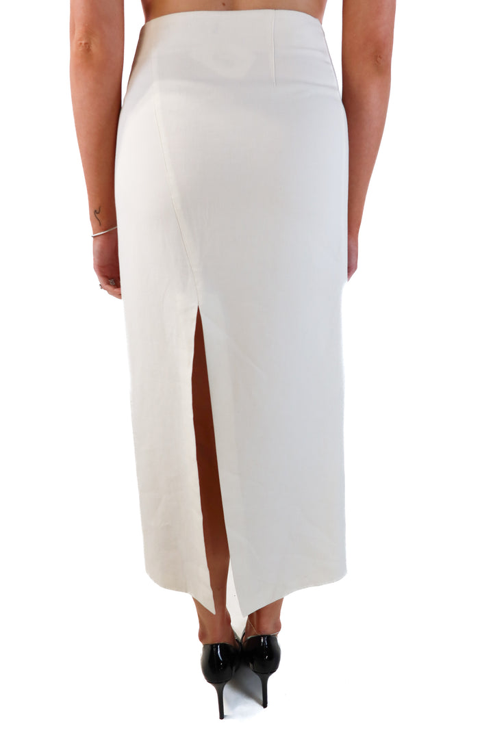 Zara Cream Linen Skirt (S)