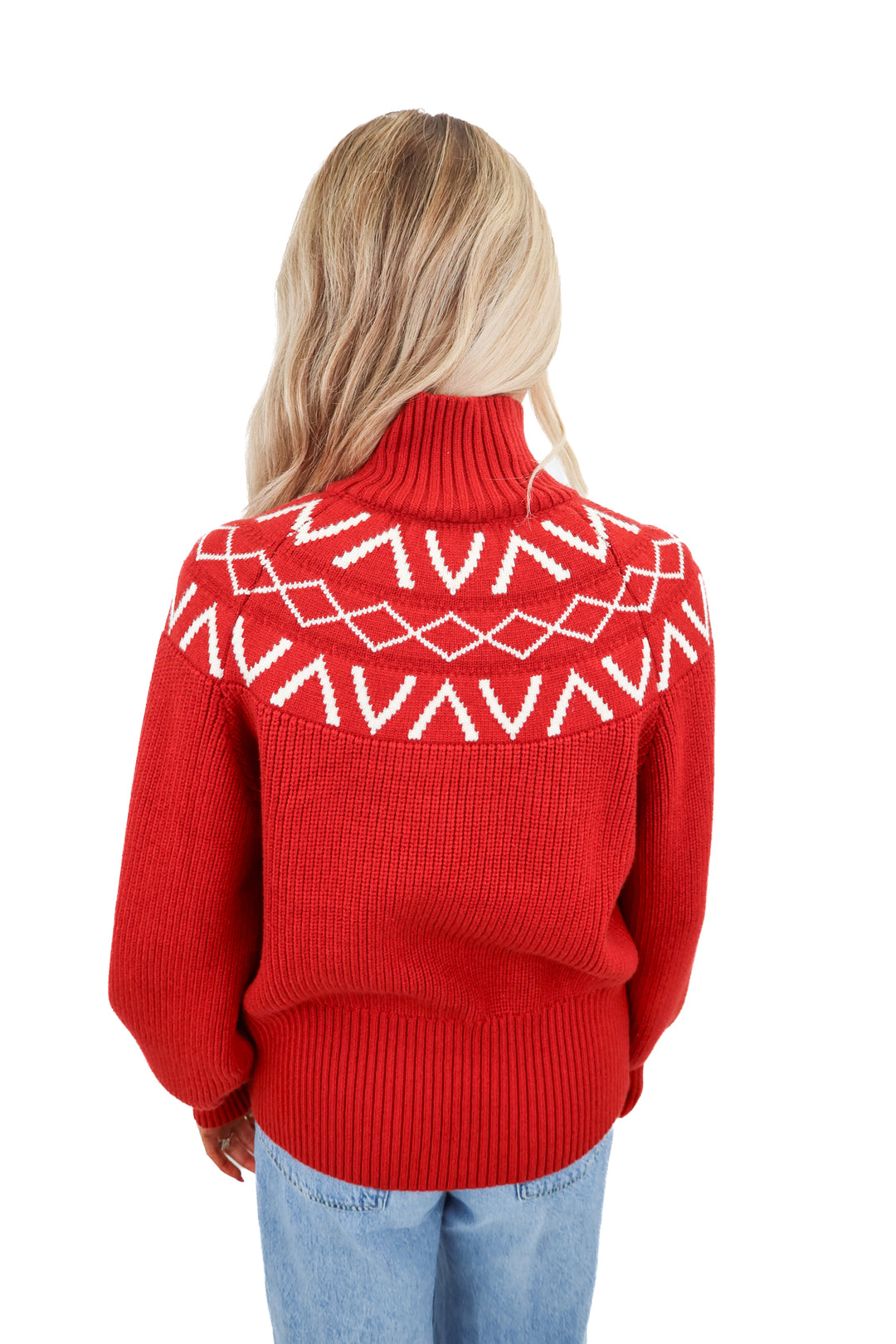 Varley red mock neck sweater (S)