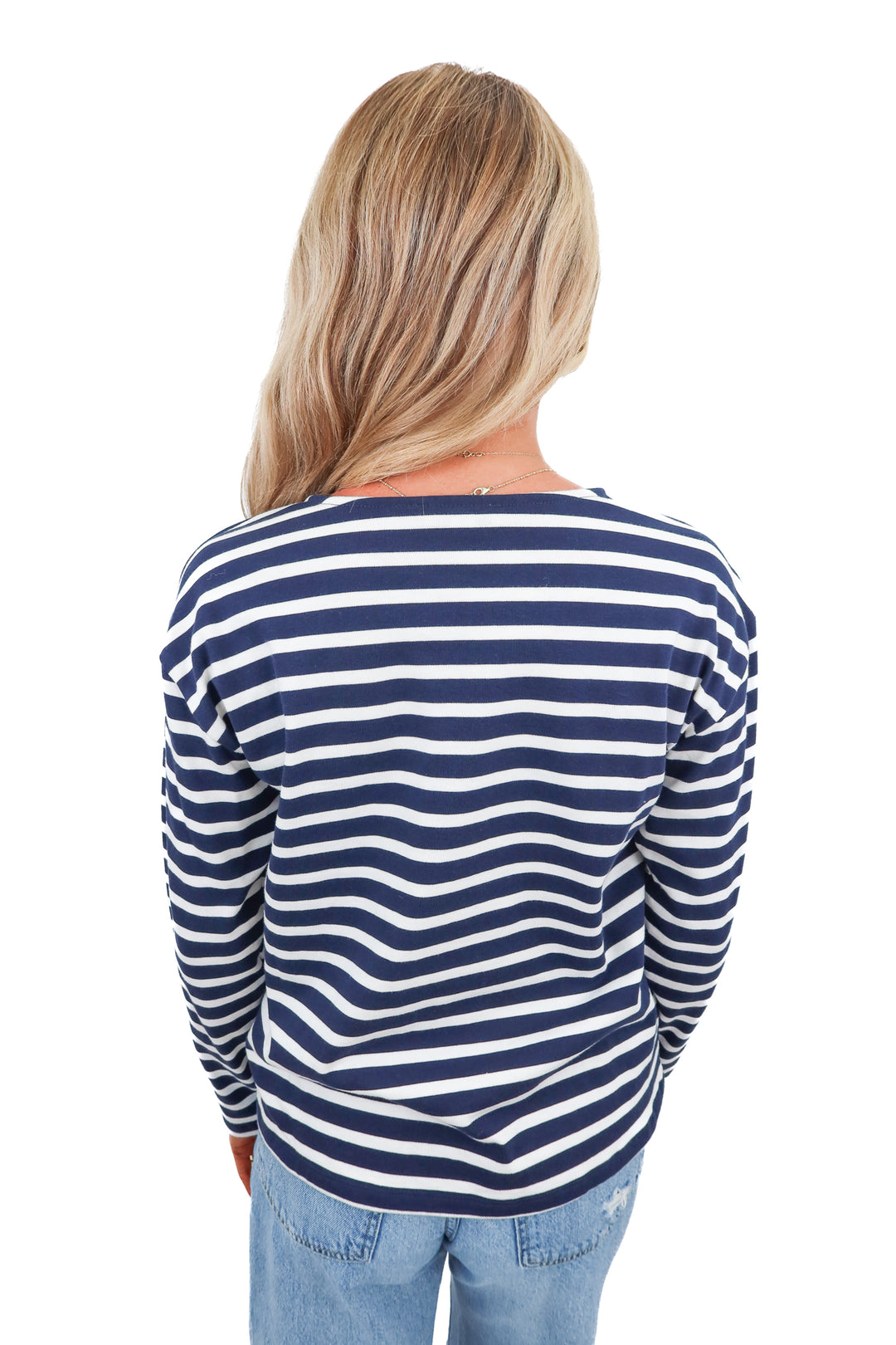 ann taylor navy/white striped top NWT (xs)