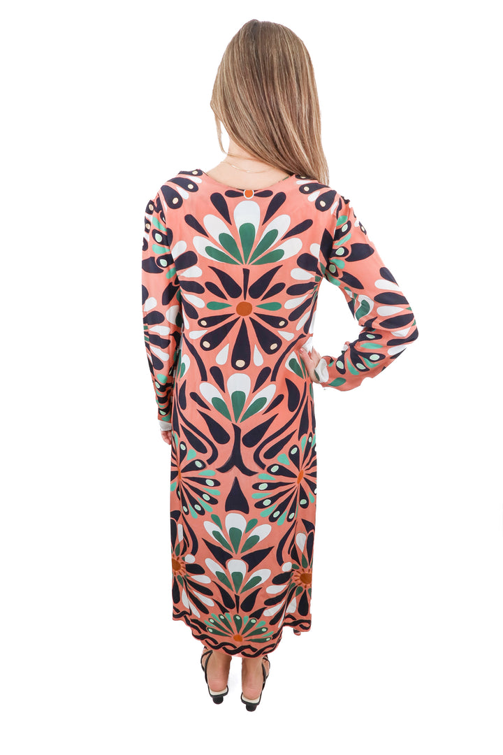 Farm Rio floral long sleeve maxi dress(XS)